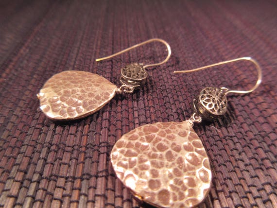 Rustic Sterling Silver CZ Earrings - image 2