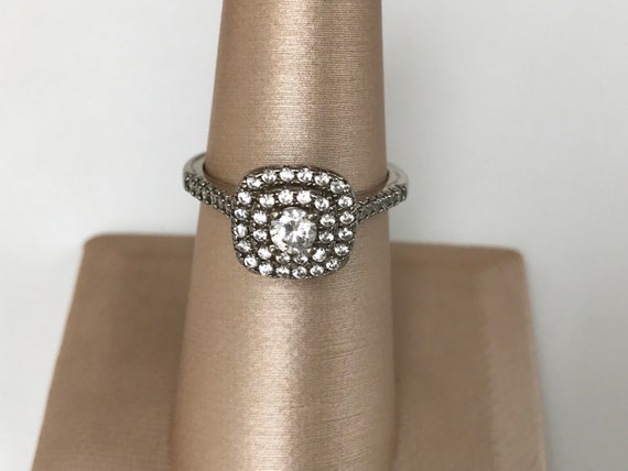 Chic Sterling Silver CZ Ring 7 - image 3