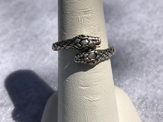 Cool Sterling Silver Snake Ring 7.5 - image 2