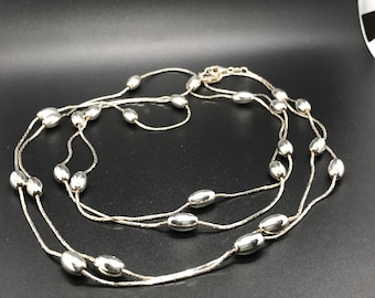 Cool Sterling Silver Double Strand Necklace