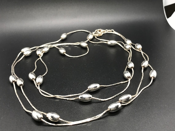 Cool Sterling Silver Double Strand Necklace - image 1