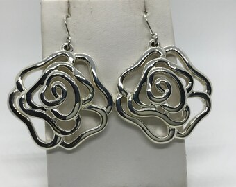 Retro Sterling Silver Dangle Earrings