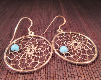 Tribal Sterling Silver Turquoise Earrings