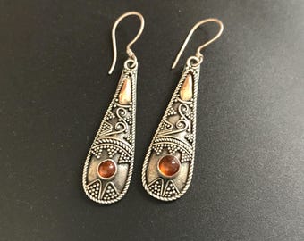 Boho Sterling Silver Brass Drop Earrings
