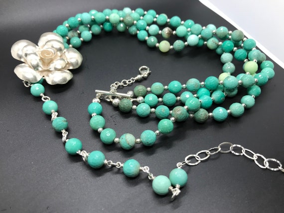 Unique Sterling Silver Turquoise Necklace - image 6