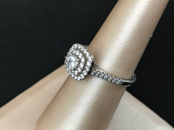 Chic Sterling Silver CZ Ring 7 - image 2
