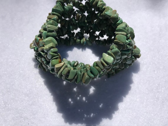 Boho Jade Green Stretch Bracelet - image 4
