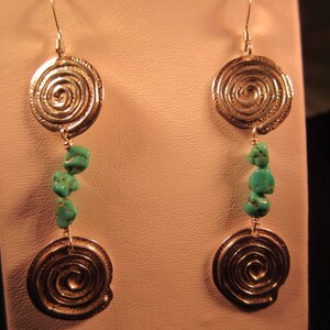 Southwestern Sterling Silver Turquoise Earrings image 2