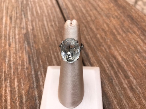 Bague chic en argent sterling avec pierre transparente NOVCO