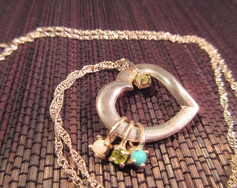 Lenox Sterling Silver Multi Gemstone Heart Necklace