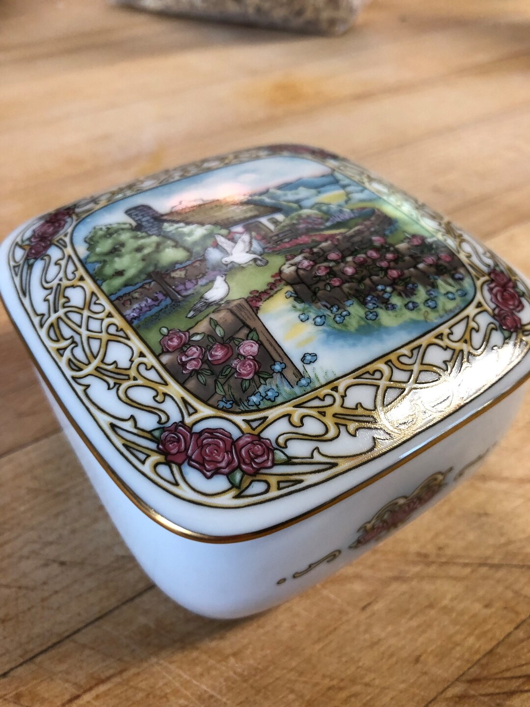 Vintage Porcelain Music Box Etsy