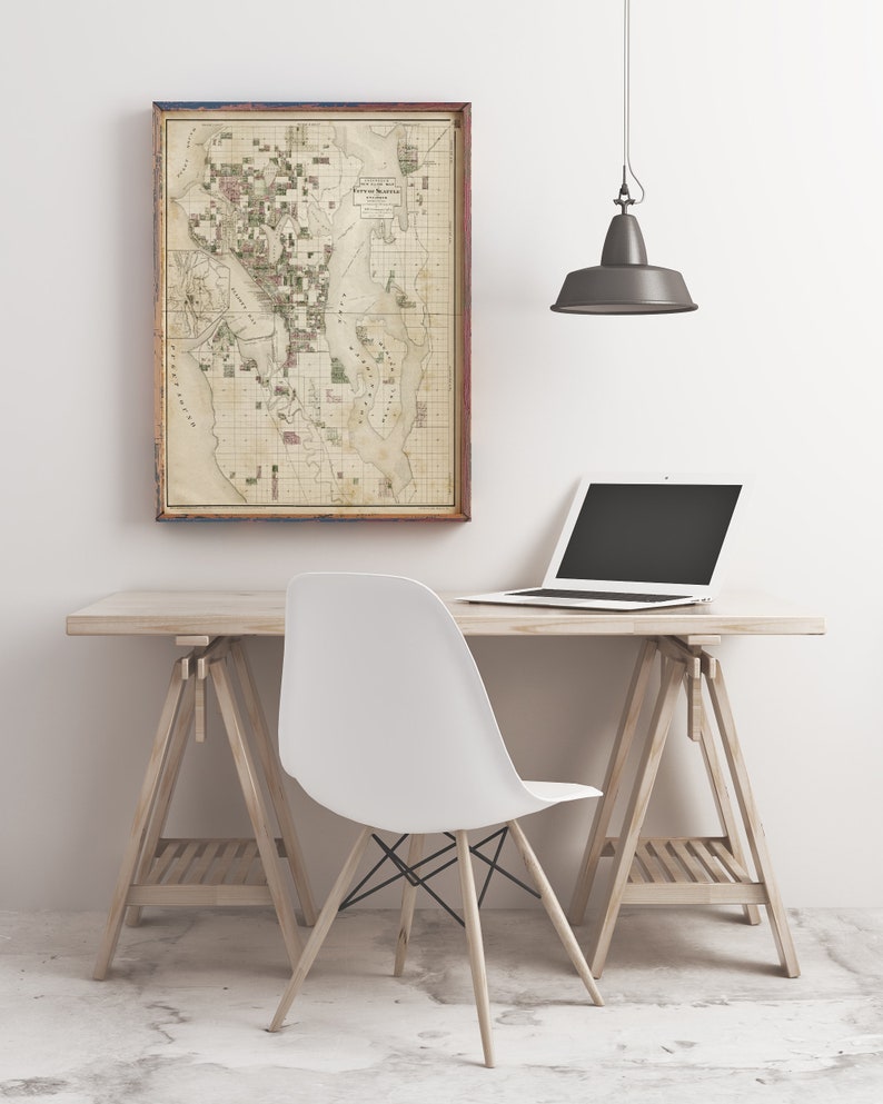 Seattle Prints Seattle Home Wall Decor City of Seattle Map Seattle Washington
