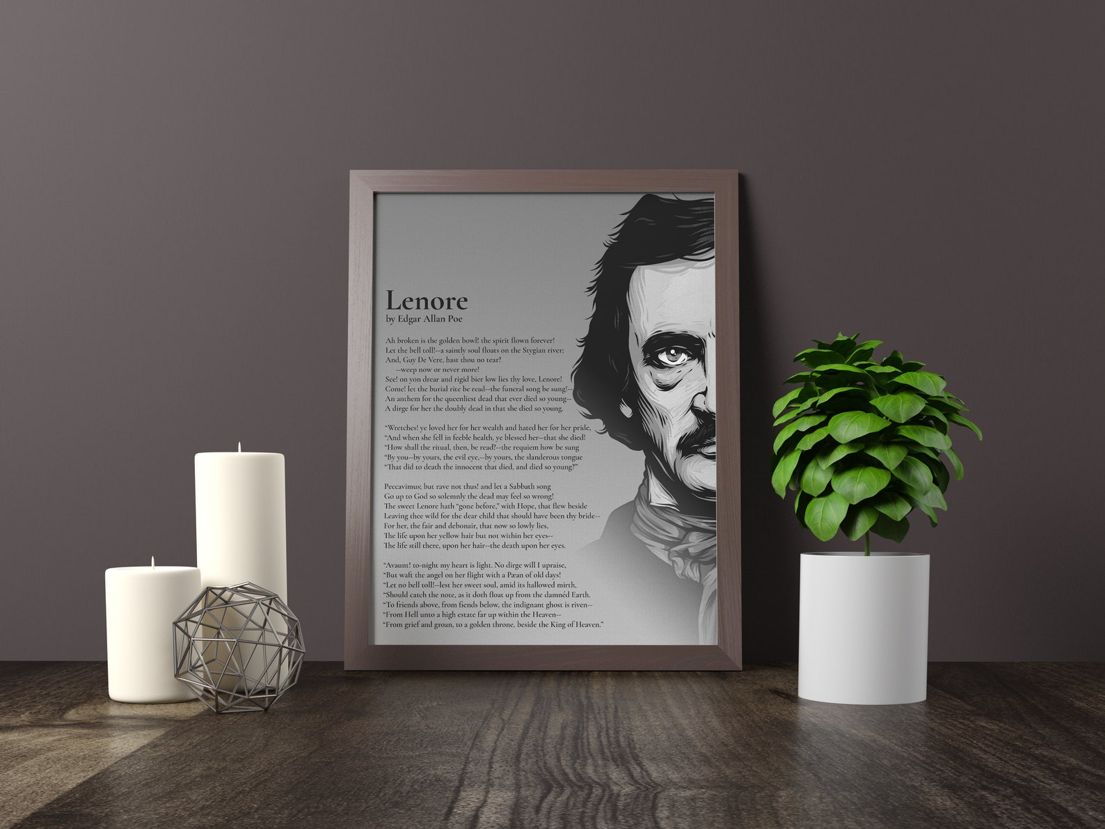 Edgar Allan Poe Poem Lenore Edgar Allan Poe Home Decor Etsy