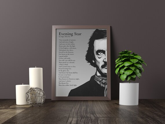 Edgar Allan Poe Poem Evening Star Edgar Allan Poe Home | Etsy