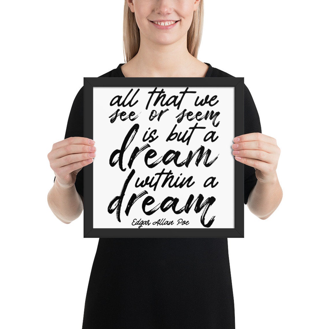 Un sueño dentro de un sueño Edgar Allan Poe cartel enmarcado Etsy Un sueño dentro de un sueño Edgar Allan Poe cartel enmarcado Etsy