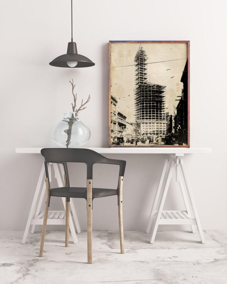 Smith Tower Seattle Framed Art Vintage Home Decor Industrial Office Decor Bedroom Decor Wall Art Poster Prints Photography Historic