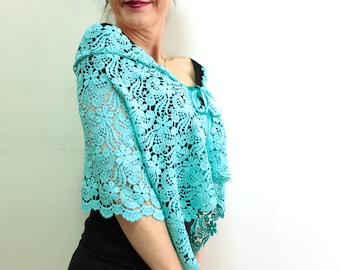 Grüne Guipure-Spitze-Schal, grüne Stola, Abend Schal Schal gothic Hochzeit vertuschen Bolero Schal, Schal, Hochzeit Bolero Spitze