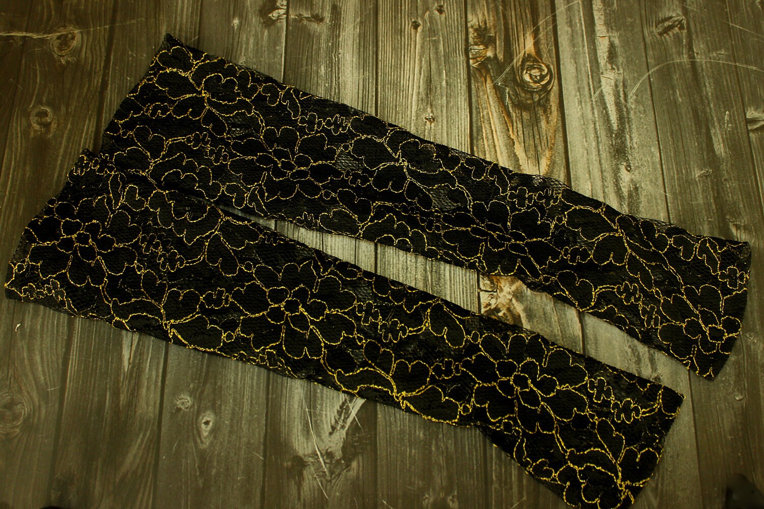 Long Black Gold Lace Gloves Opera Gloves Belly Dance Costume Etsy