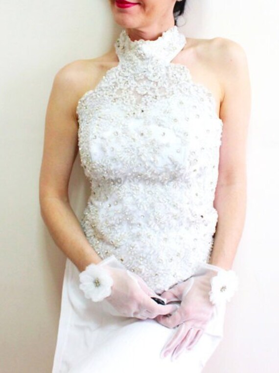 ivory lace top wedding