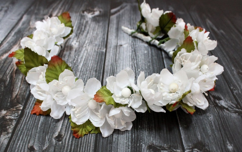 bridal bohemian Bridal Floral Crown Flower White Rose Headband hippie floral Flower Crown Headband boho Hippie