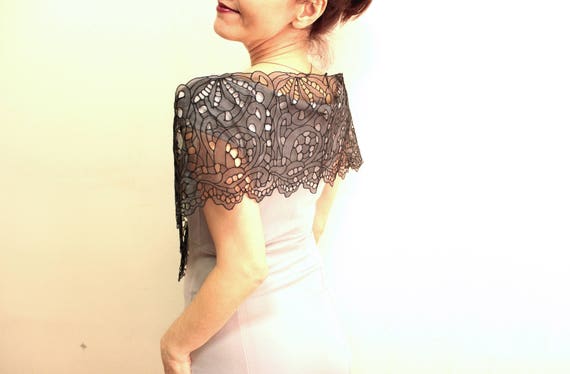 black lace shawl wedding