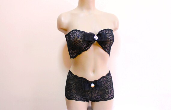 black lace underwear set