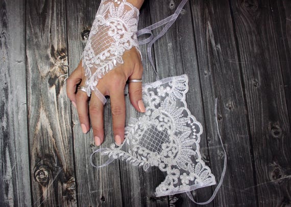 Custom Bridal Delicate White Short Wedding Gloves Unique