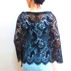 Black lace shawl, lace shrug long shawl, evening shawls wraps, plus size shawl, wrap and cover up, shoulder cover up, mother of the bride
