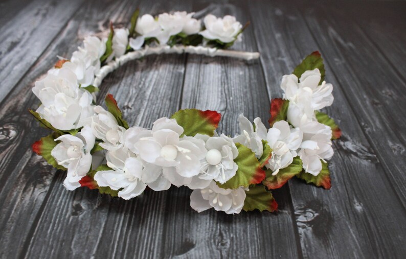 bridal bohemian Bridal Floral Crown Flower White Rose Headband hippie floral Flower Crown Headband boho Hippie