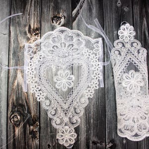 Ivory lace gloves wedding, bridal white gloves fingerless lace gloves, bridal accessories, french lace image 10