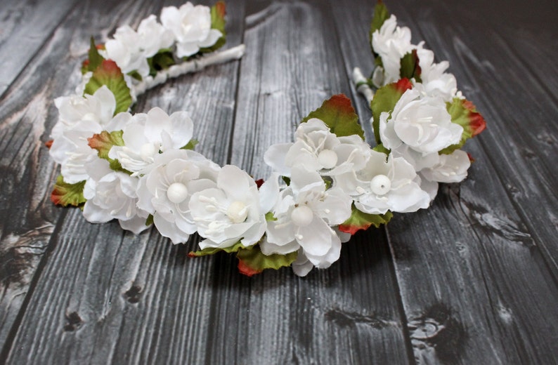 bridal bohemian Bridal Floral Crown Flower White Rose Headband hippie floral Flower Crown Headband boho Hippie
