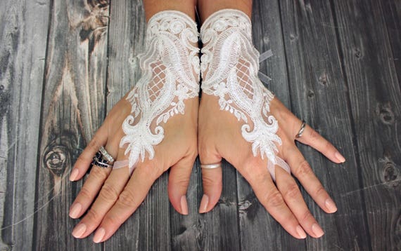Bridal lace gloves fingerless discount