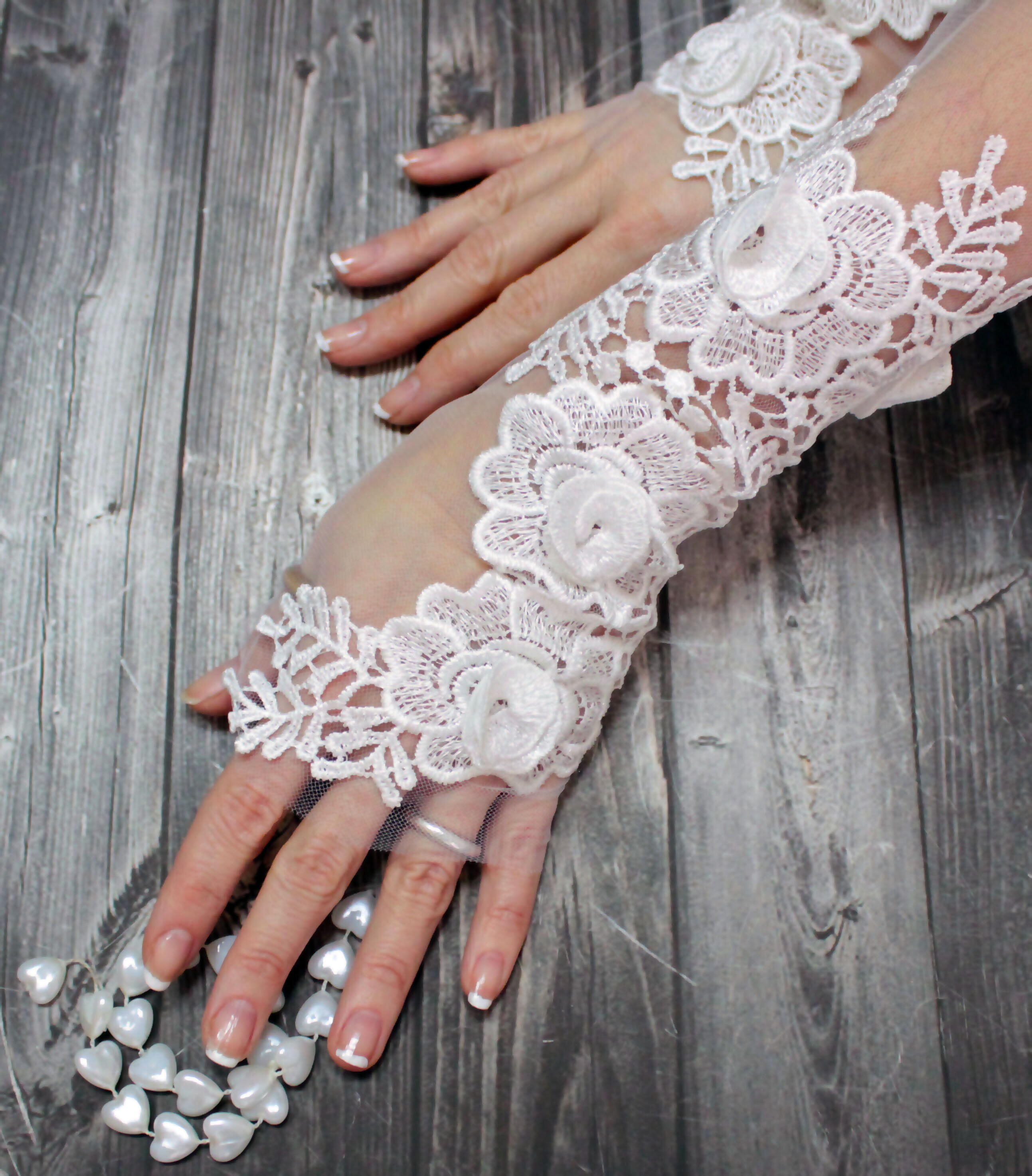 White Wedding Glove Lace Gloves Fingerless Glove Wedding Gown
