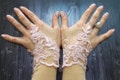 Pink Wedding Gloves, Bridal Gloves, Lace Fingerless Gloves, Bridal Short Gloves, Wedding Accessories, Handmade Wedding Gifts, Alencon Gloves product logo