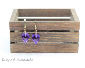 Gemstone Earrings: Purple and Gold