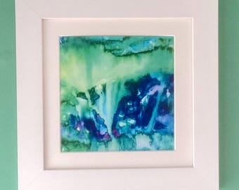 Abstract Greetings Card: Cotswolds Nature Printed from my Expressive Original Painting (6x6" Square)