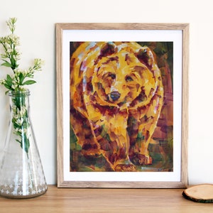 Stampa artistica di orso - Alba - Carta per belle arti e tela giclée