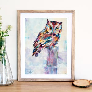Stampa artistica di gufo - Fino all'alba - Carta per belle arti e tela giclée