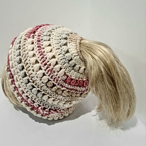 Crochet Ponytail or Hair Bun Slouchy 
