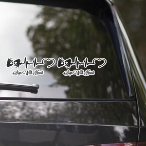 Sign With Heart ASL Kiss Cut Stickers. Sign Language