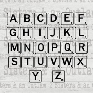 Scrabble Letters Svg. Letter Tiles Svg. SVG Files for cricut. Svg. JPG. PNG. Digital Download. Cricut.