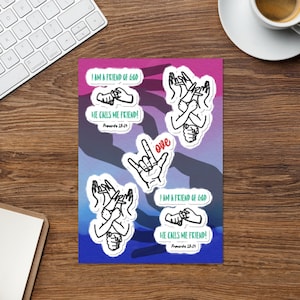 ASL Christian Sticker Sheet. Sign Language. ASL Sticker.