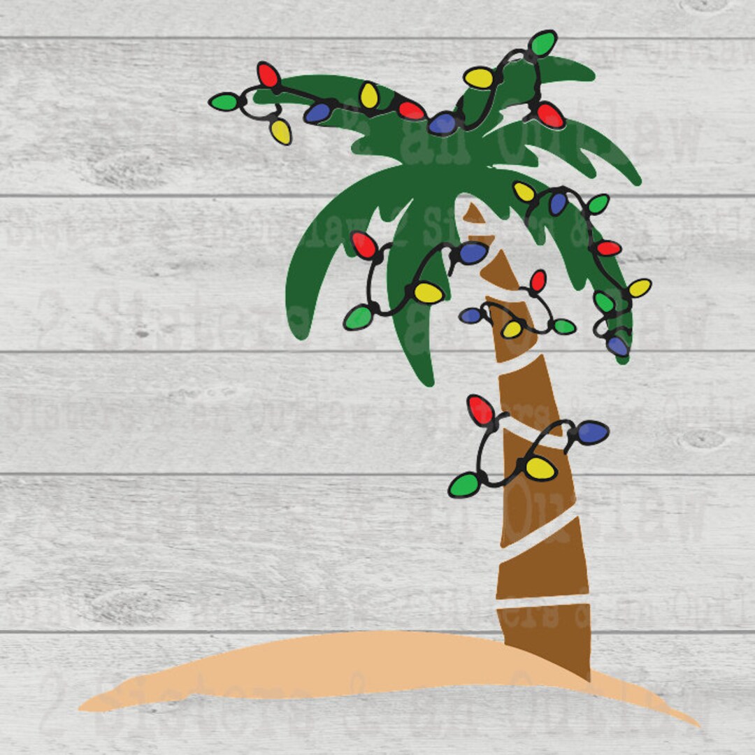 Palm Tree Svg. Christmas Tree Svg. Palm Tree. Holiday. Tree. Lights