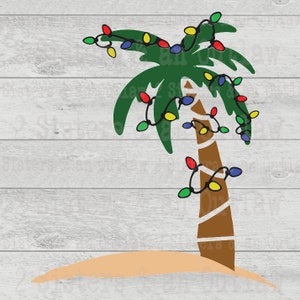 Palm Tree Svg. Christmas Tree Svg. Palm Tree. Holiday. Tree. Lights. Christmas. SVG. JPG. PNG. Digital Download. Cricut. Silhouette.