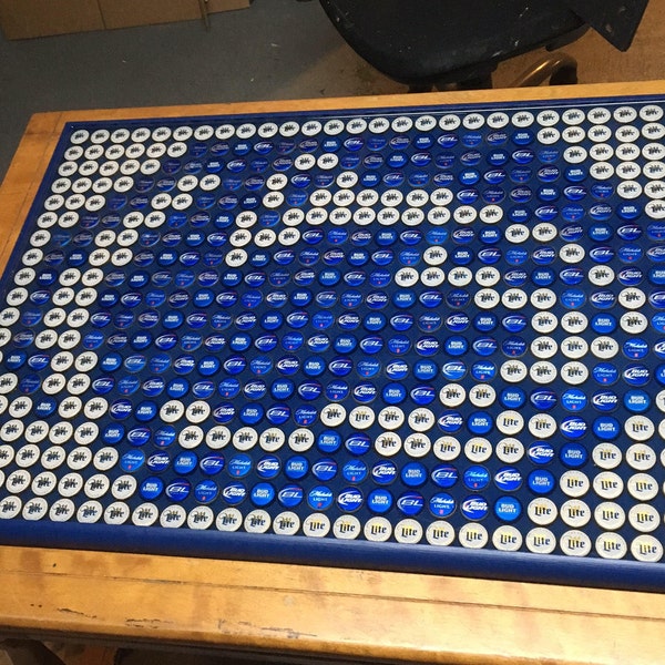 Beer Bottle Cap Art - Penn State Nittany Lions Lion Head Logo - Smooth Hard Surface - Highly Reviewed