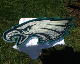 Beer Bottle Cap Art - Philadelphia Eagles Logo - White Trim - Smooth Hard Surface - Highly Reviewed