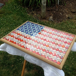Beer Bottle Cap Art American Flag White Background Highly Reviewed