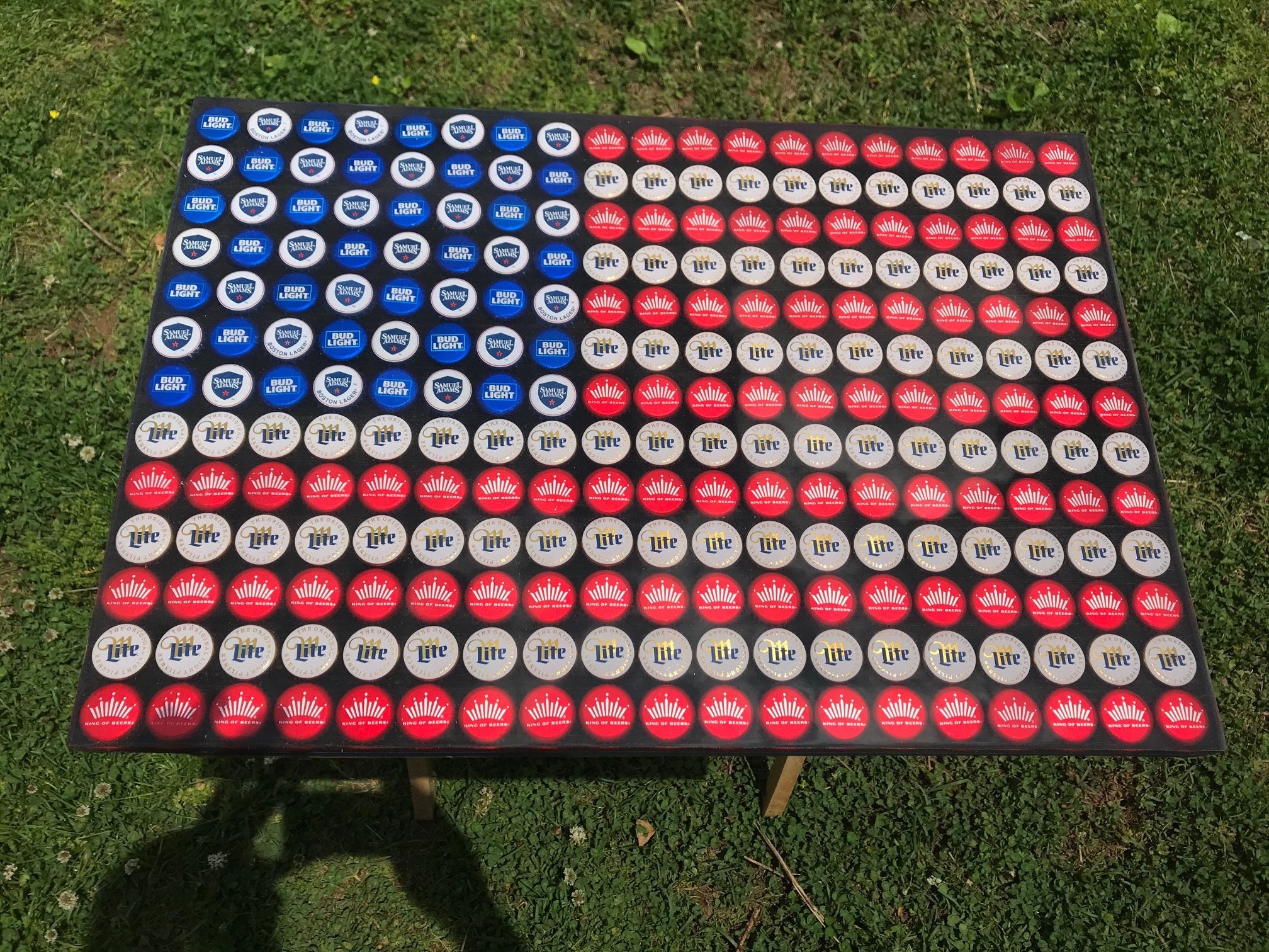 Beer Bottle Cap Art American Flag No Trim Highly | Etsy