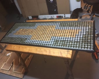 Bottle Cap Art - Chevrolet or Chevy Logo - Table Top Epoxy - Customized Size and Caps