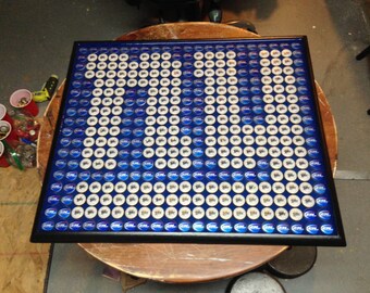 Beer Bottle Cap Art - New York Giants "NY" Logo (Black Frame Trim) - Smooth Hard Surface - Highly Reviewed